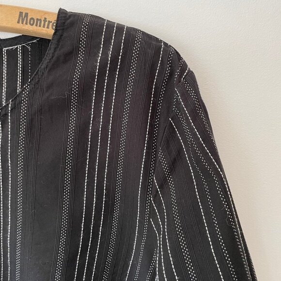 Tommy Hilfiger - 100% Cotton Black Blouse With Stripes - Picture 3 of 11